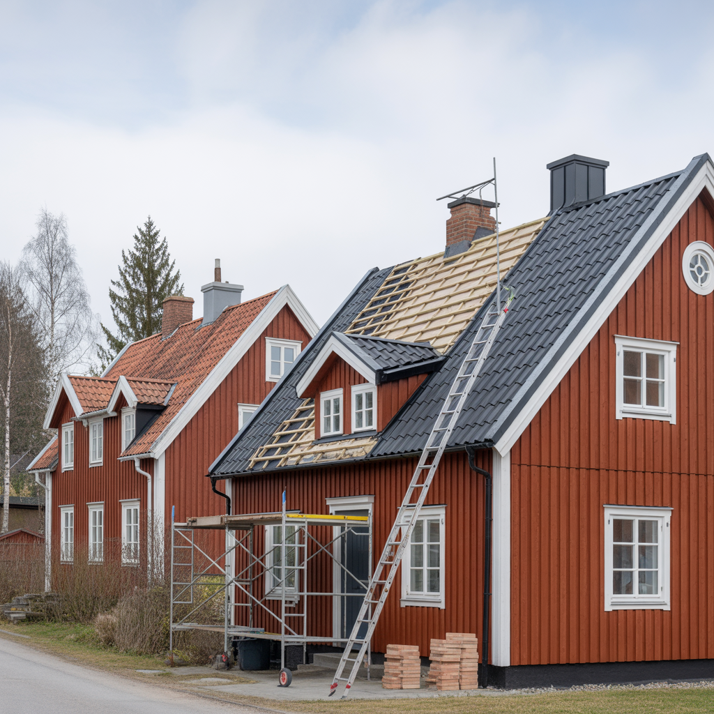 kostnad for takomlaggning 2025 priser per m2 och rot