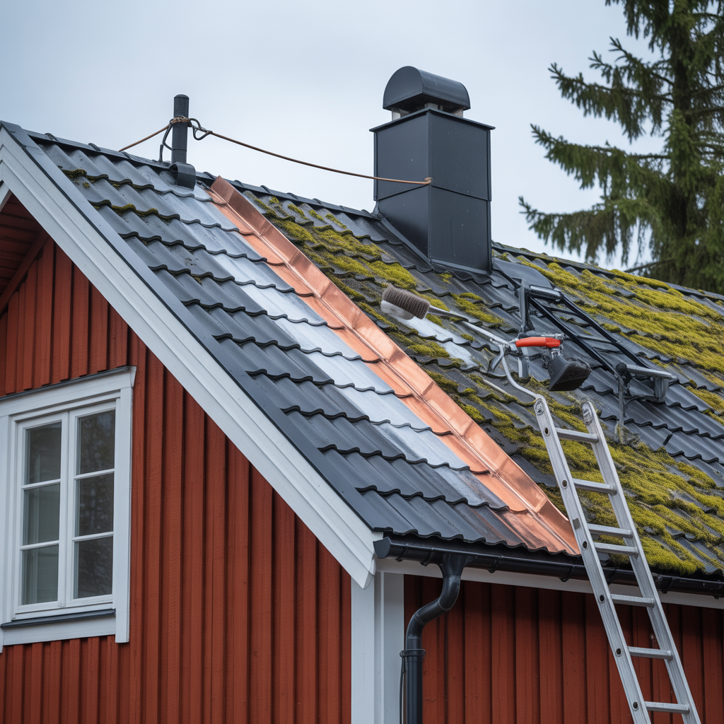 mossa pa takpannor saker rengoring och forebyggande rad