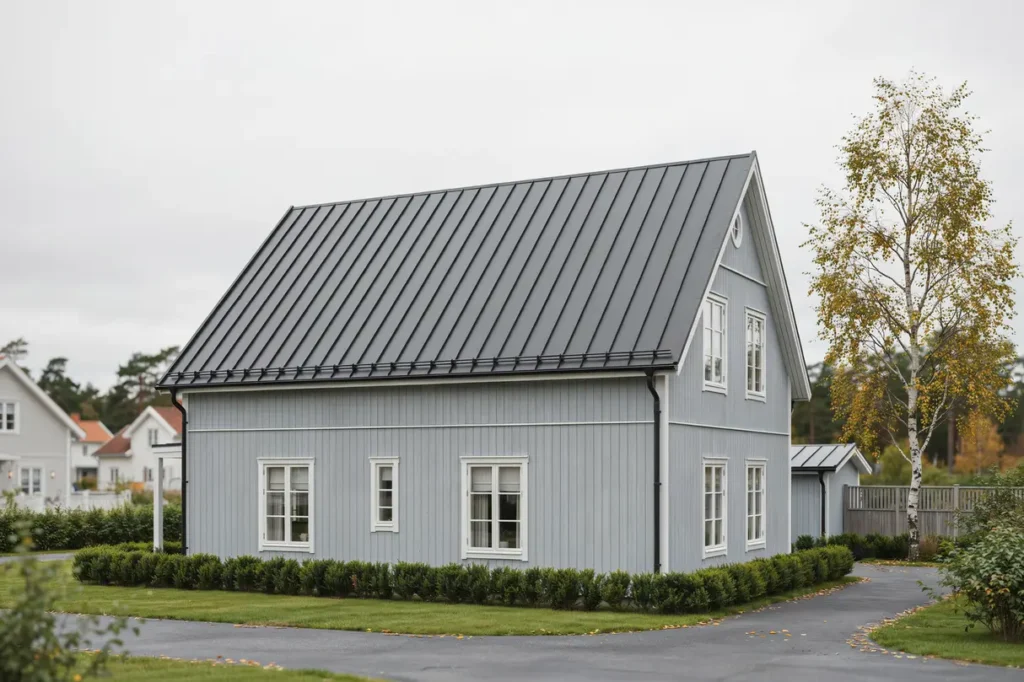 ny bandt ckning med dubbelfalsat pl ttak p villa i tullinge botkyrka